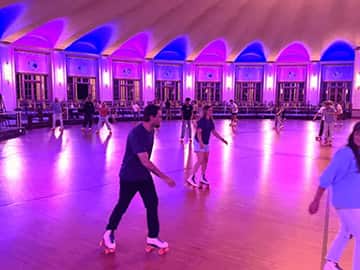 Roller skating in the Avalon Ballroom